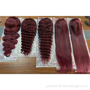 Factory spot wholesale  Virgin Brazilian full lace human hair wig Green red orange brown color  Lace Frontal Wigs